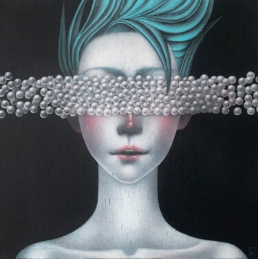 Painting titled "The First Encounter…" by Svetlana Rumak, Original Artwork, Acrylic Mounted on Wood Stretcher frame