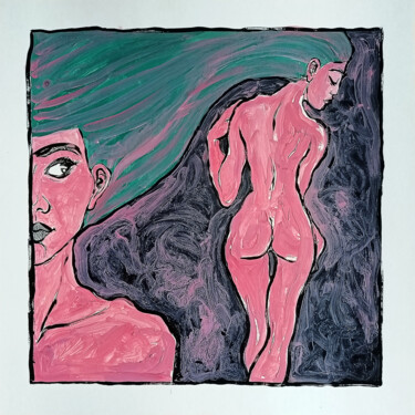 Painting titled "чувства" by Alexey Perebeyev, Original Artwork, Acrylic