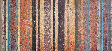 Painting titled "Golden hour in a fo…" by Bogdana Antoniuk, Original Artwork, Acrylic