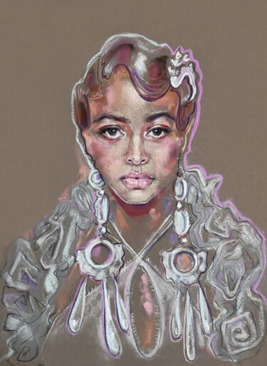 "Radiance in Silk Fe…" başlıklı Tablo Sveta Titova tarafından, Orijinal sanat, Pastel