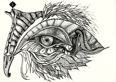 "My Falcon. Black an…" başlıklı Resim Sveta Titova tarafından, Orijinal sanat, Jel kalem