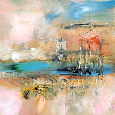 Peinture intitulée "La mer aux couleurs…" par Muriel Cayet, Œuvre d'art originale, Acrylique Monté sur Châssis en bois