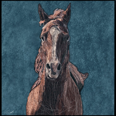 绘画 标题为“Horse Portrait 02” 由Arik Tal-Or, 原创艺术品, 标记