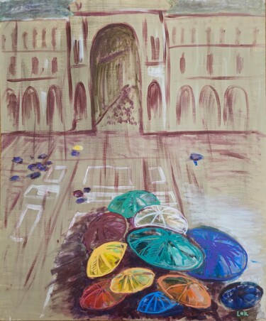 "Umbrellas. Rain on…" başlıklı Tablo Irene Lak tarafından, Orijinal sanat, Akrilik Ahşap Sedye çerçevesi üzerine monte edilm…