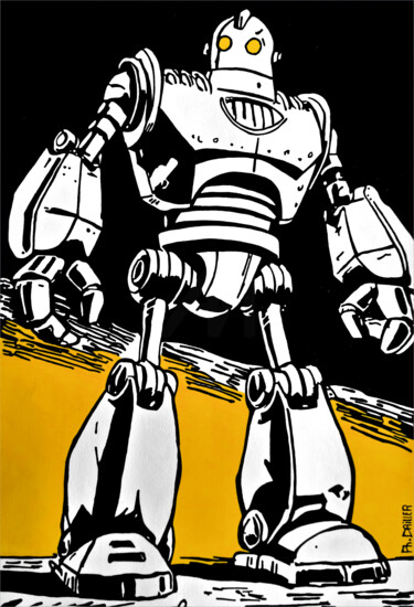 Картина под названием "Le Géant de Fer" - Philippe Dailler, Подлинное произведение искусства, Акрил