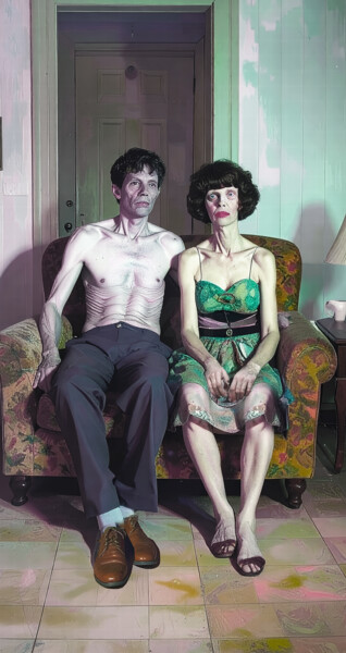 Obrazy i ryciny zatytułowany „Modeles à nu II” autorstwa Lionel Morateur, Oryginalna praca, Malarstwo cyfrowe