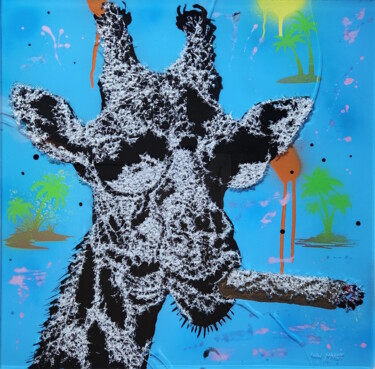 Escultura titulada "Pop art animaux II" por André Marot, Obra de arte original, Vidrio Montado en Panel de madera