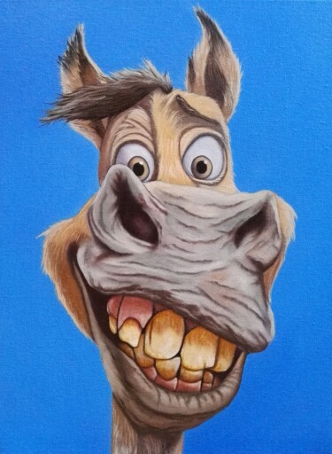Peinture intitulée "Peinture, caricatur…" par Steivan Loundou, Œuvre d'art originale, Huile Monté sur Châssis en bois