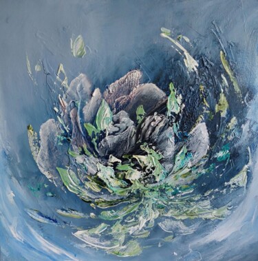 Painting titled "Вдруг начинаю чувст…" by Natalya Rozhkova, Original Artwork, Acrylic Mounted on Wood Stretcher frame