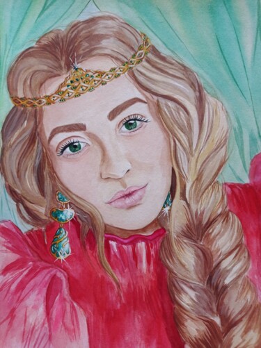 Σχέδιο με τίτλο "Fantasy portrait of…" από Sandraeva, Αυθεντικά έργα τέχνης, Ακουαρέλα