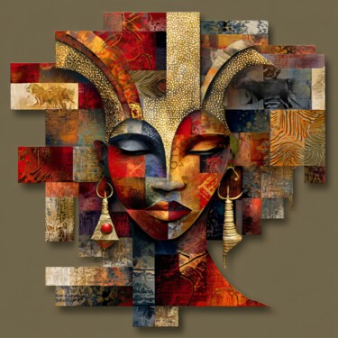 数字艺术 标题为“Decorative Mask” 由Amanda Moore, 原创艺术品, 2D数字工作