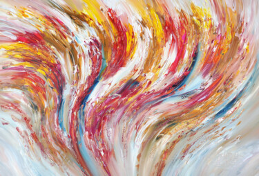 Malarstwo zatytułowany „Yellow And Red Vibr…” autorstwa Peter Nottrott, Oryginalna praca, Akryl