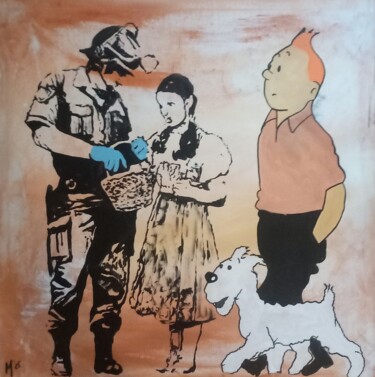 Peinture intitulée "Als Schurken noch S…" par Ole Müller, Œuvre d'art originale, Acrylique Monté sur Châssis en bois