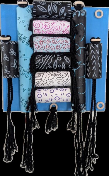 Collages titled "Art from unexpected…" by Helene, Original Artwork, Collages Mounted on Wood Stretcher frame