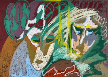 Schilderij getiteld ""Not by Bread Alone…" door Evgeniya Minina Zhemi, Origineel Kunstwerk, Pastel