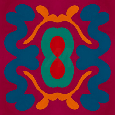 Arts numériques intitulée "Symétrie Vibrante N…" par Yahya Ahssaini, Œuvre d'art originale, Peinture numérique