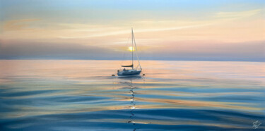 Pintura intitulada "Dancing on The Water" por Eva Volf, Obras de arte originais, Óleo Montado em Armação em madeira