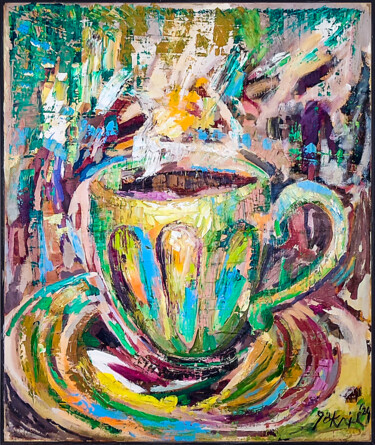 "Coffee Blue" başlıklı Tablo Göknil Gümüş Sungurtekin tarafından, Orijinal sanat, Petrol