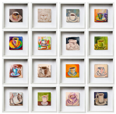 "Turkish Coffee Seri…" başlıklı Tablo Göknil Gümüş Sungurtekin tarafından, Orijinal sanat, Petrol Ahşap panel üzerine monte…