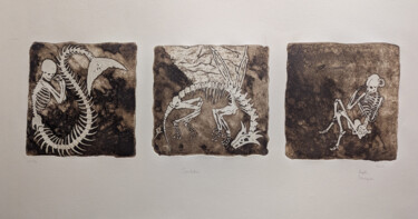 Printmaking titled "Squelettes" by Angèle Bantignie, Original Artwork, Etching