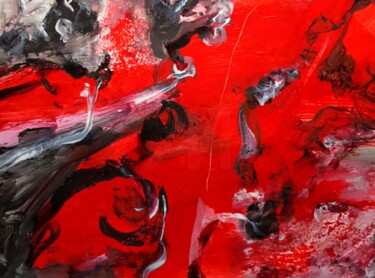 Pintura intitulada "Outrageous Red Remn…" por Milto Sideris, Obras de arte originais, Acrílico