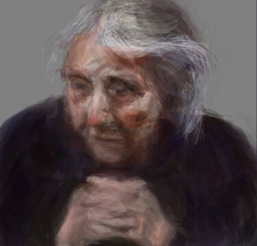 Digital Arts με τίτλο "La femme au pull no…" από Jacky Patin, Αυθεντικά έργα τέχνης, Ψηφιακή ζωγραφική