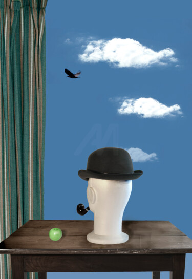 Photographie intitulée "Hommage à R.Magritte" par Jacques Henri Lair, Œuvre d'art originale, Photographie numérique