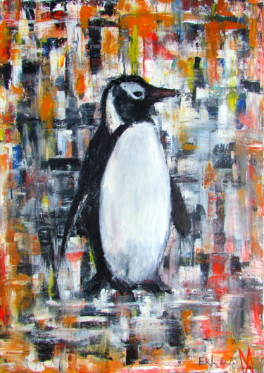 "The Lonely Penguin…" başlıklı Tablo Tetiana Yakubova tarafından, Orijinal sanat, Petrol