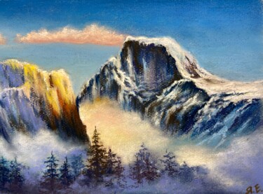 Peinture intitulée ""Dawn in the Mounta…" par Yana Yeremenko, Œuvre d'art originale, Pastel