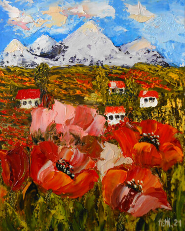 Peinture intitulée "Paintings of Mounta…" par Natalya Zhdanova, Œuvre d'art originale, Huile