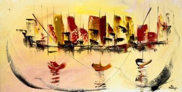 "Bateaux devant la C…" başlıklı Tablo Anne Marie Palaze tarafından, Orijinal sanat, Akrilik