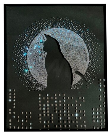 "Хозяйка ночи" başlıklı Tablo Эль Алекс tarafından, Orijinal sanat, Cam Cam üzerine monte edilmiş