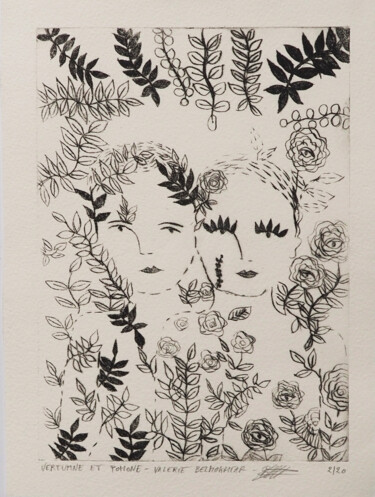 "Vertumne et Pomone…" başlıklı Baskıresim Valérie Belmokhtar tarafından, Orijinal sanat, Gravür