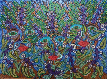 "The Jungle Tribe" başlıklı Tablo Zaplaflora tarafından, Orijinal sanat, Akrilik