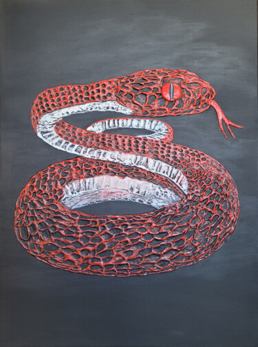 Картина под названием "Snake: Suddenness b…" - Наталья Поповцева, Подлинное произведение искусства, Акрил