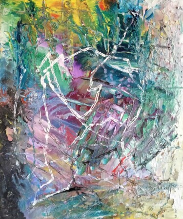 Pintura titulada "Les chemins de trav…" por Nicole Bachelard, Obra de arte original, Oleo Montado en Bastidor de camilla de…