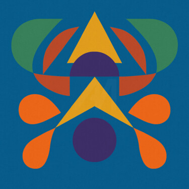 Arts numériques intitulée "Symétrie Chromatique" par Yahya Ahssaini, Œuvre d'art originale, Peinture numérique