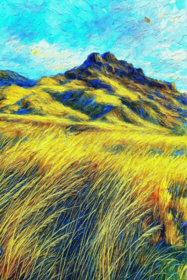 Arts numériques intitulée "a bright mountain l…" par Evgenia Rod Borovikova, Œuvre d'art originale, Acrylique