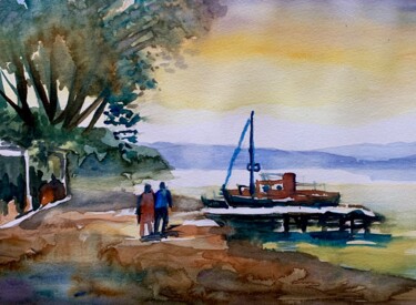 绘画 标题为“Passeggiando sulla…” 由Patrizia Salcini, 原创艺术品, 水彩