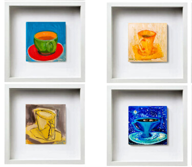 "Turkish Coffee Seri…" başlıklı Tablo Göknil Gümüş Sungurtekin tarafından, Orijinal sanat, Petrol Ahşap panel üzerine monte…