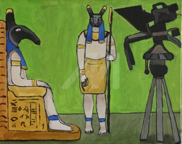 Malerei mit dem Titel "Podcast aus dem Sch…" von Tarvo Merkällinen, Original-Kunstwerk, Acryl