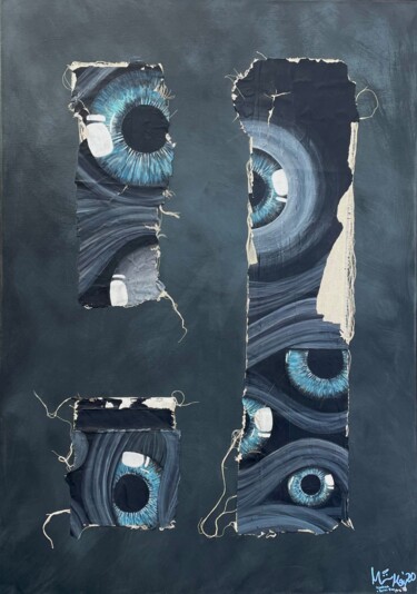 Painting titled "Disconnect" by Myredrm, Original Artwork, Acrylic Mounted on Wood Stretcher frame