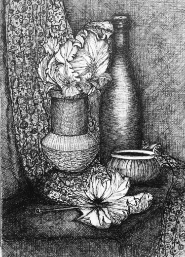Σχέδιο με τίτλο "Still Life with a B…" από Tanya Solenne, Αυθεντικά έργα τέχνης, Μολύβι