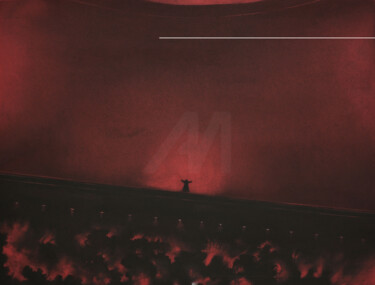 Dessin intitulée "-Frontières- Fusain…" par Joshua Alquist, Œuvre d'art originale, Fusain