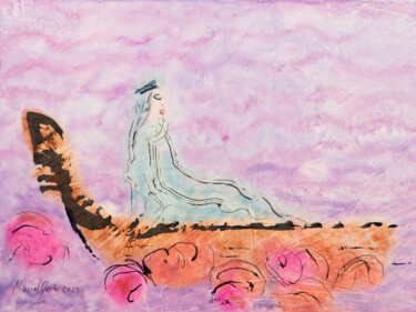 Pintura titulada "And she went carryi…" por Marcel Garbi, Obra de arte original, Acuarela