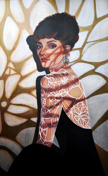 Portrait of an Elegant Woman – Hyperrealism Acrylic Painting