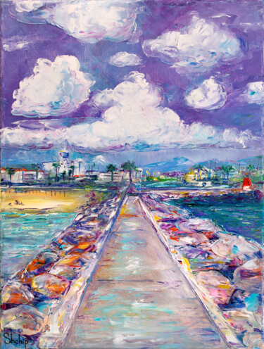 "Empuriabrava Promen…" başlıklı Tablo Natalia Shchipakina tarafından, Orijinal sanat, Petrol Ahşap Sedye çerçevesi üzerine m…