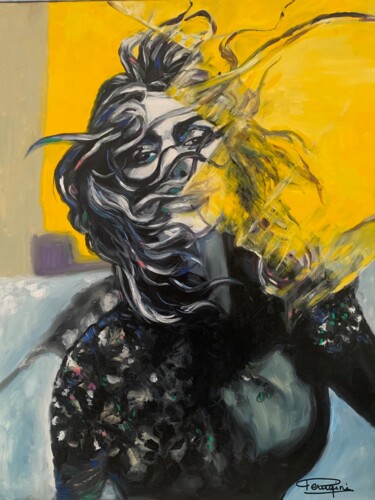 Painting titled "Vivre en paix" by Martine Perugini, Original Artwork, Oil Mounted on Wood Stretcher frame