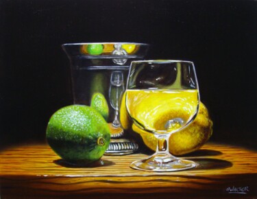 Ζωγραφική με τίτλο "Lime et citron en a…" από Jean-Pierre Walter, Αυθεντικά έργα τέχνης, Λάδι
