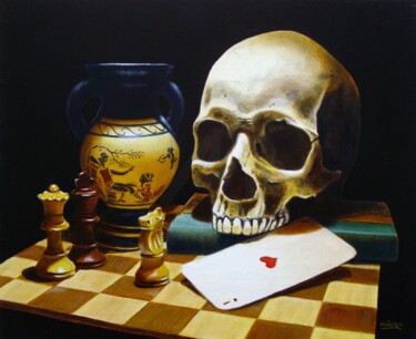 "Le Cheval de Troie…" başlıklı Tablo Jean-Pierre Walter tarafından, Orijinal sanat, Petrol Ahşap panel üzerine monte edilmiş